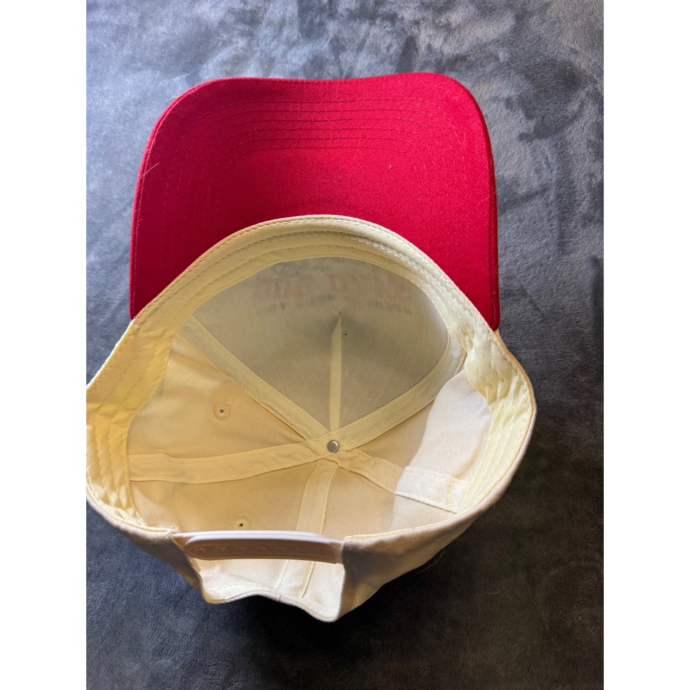 Dog Park Daywear Dog Days of Summer Trucker Hat Snapback Cream Red Embroidered - Picture 6 of 7